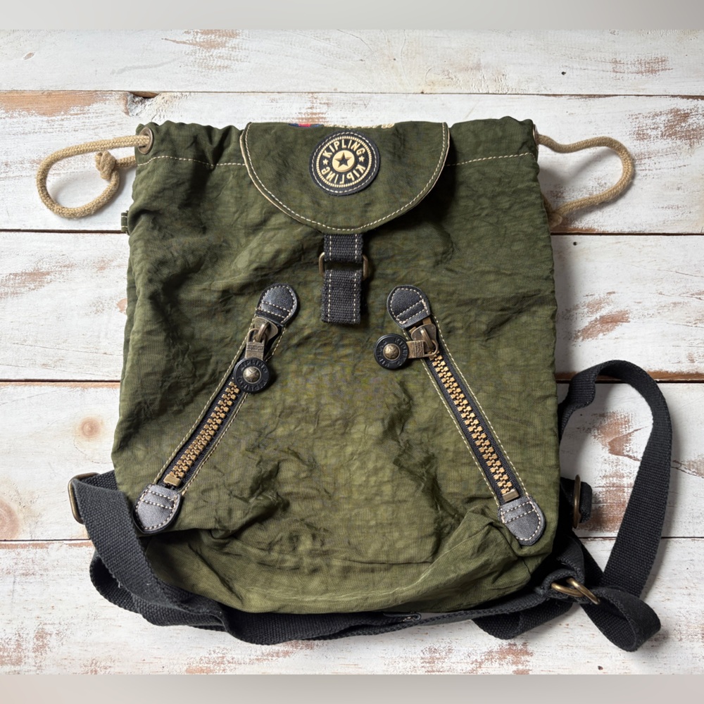 KIPLING vintage drawstring mini backpack crinkle … - image 15
